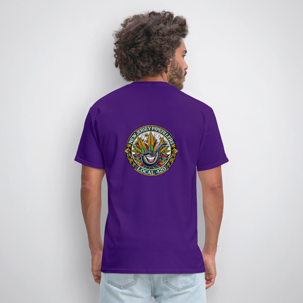 NEW JERSEY PIPEFILLERS LOCAL 420 F/B DESIGN Men's T-Shirt - purple