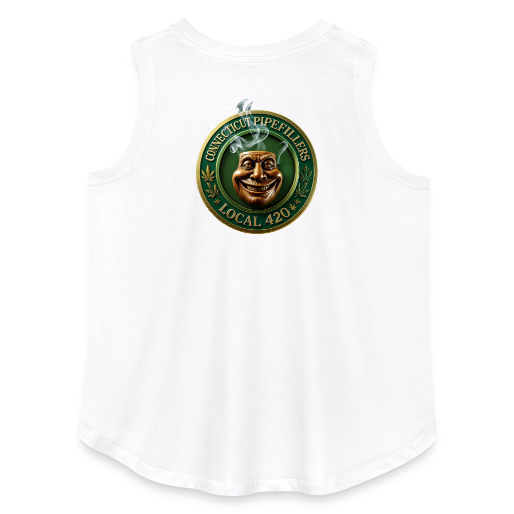 CONNECTICUT PIPEFILLERS LOCAL 420 F/B DESIGN Women's Curvy Relaxed Tank Top - white