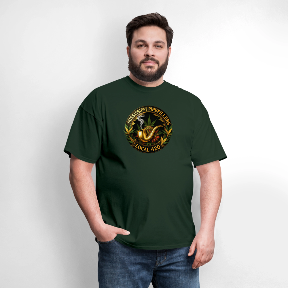 MISSISSIPPI PIPEFILLERS LOCAL 420 Men's T-Shirt - forest green