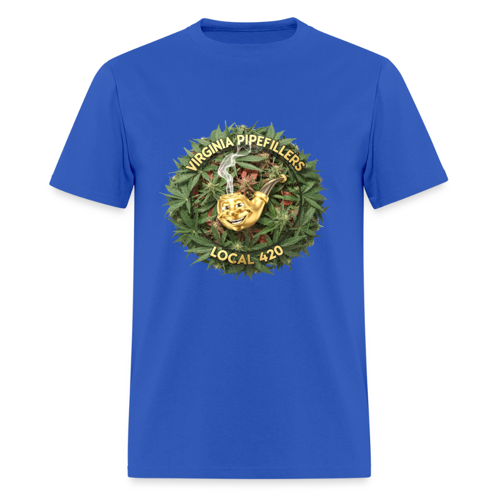 VIRGINIA PIPEFILLERS LOCAL 420 F/B DESIGN Men's T-Shirt - royal blue