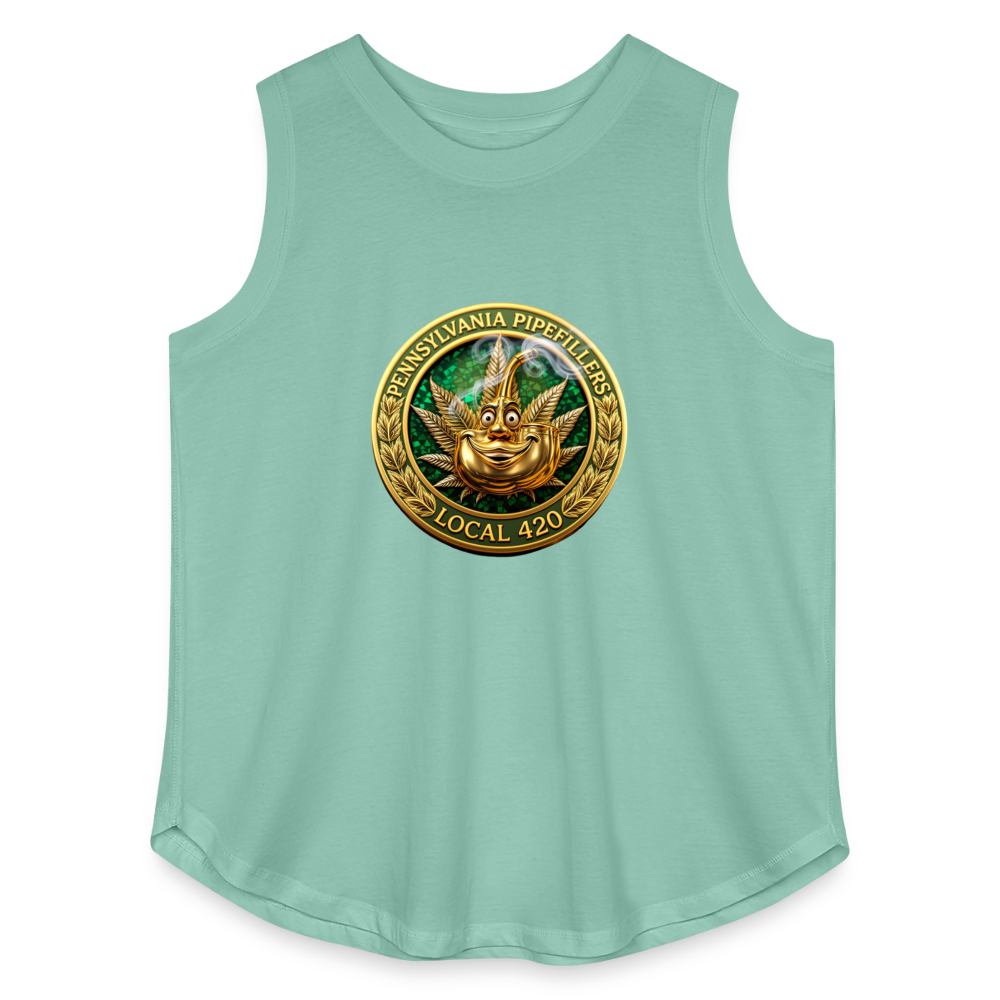 PENNSYLVANIA PIPEFILLERS LOCAL 420 F/B DESIGNS Women's Curvy Relaxed Tank Top - saltwater