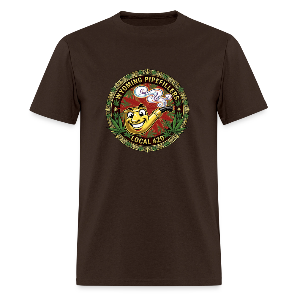 WYOMING PIPEFILLERS LOCAL 420 Men's T-Shirt - brown