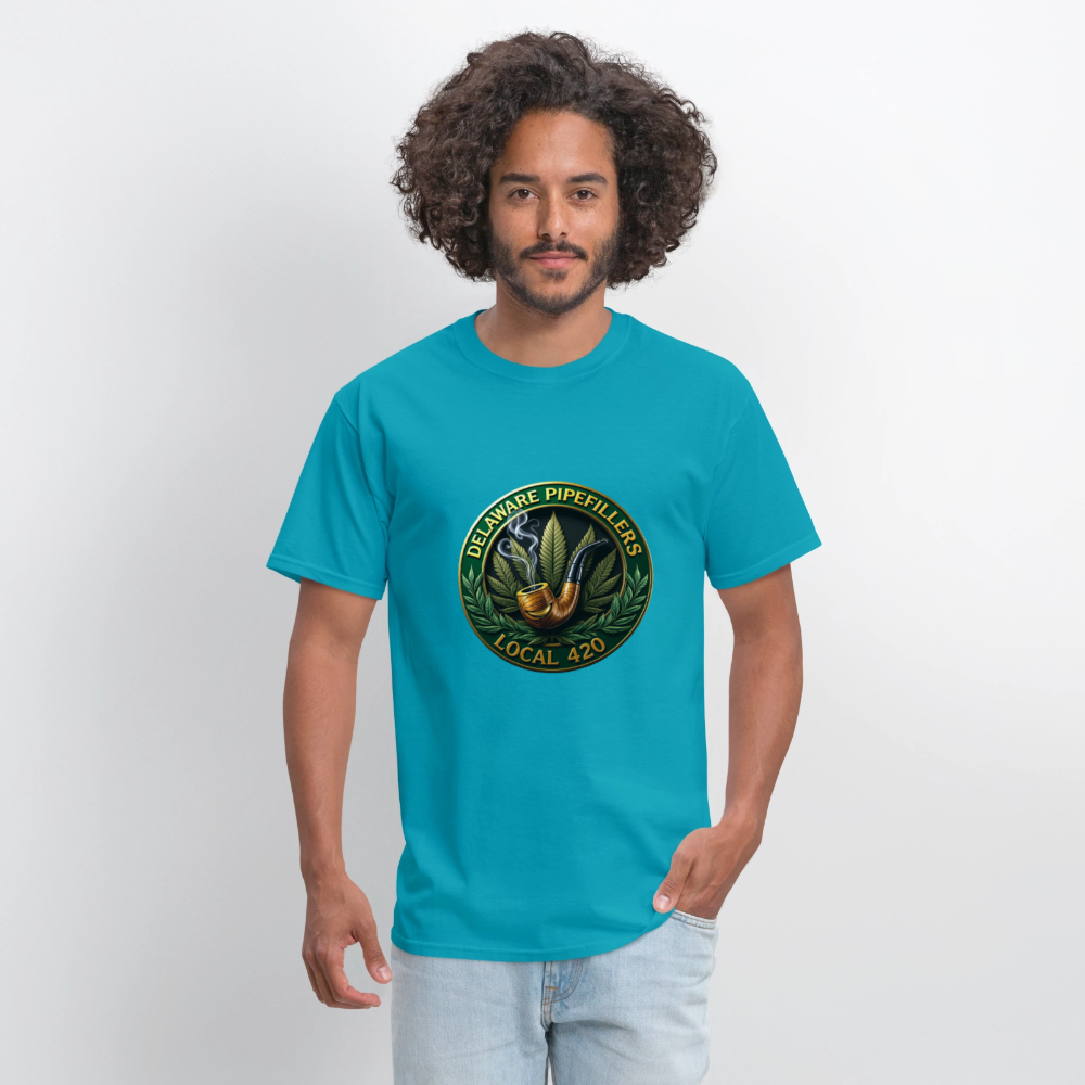 DELAWARE  PIPEFILLERS LOCAL 420 Men's T-Shirt - turquoise