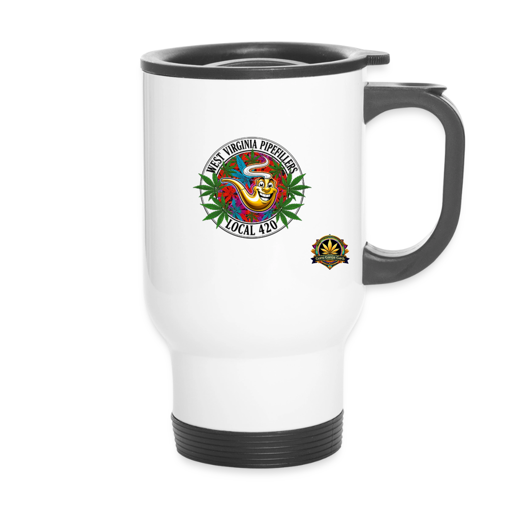 WEST VIRGINIA PIPEFILLERS LOCAL 420 14oz Stainless Steel Travel Mug - white