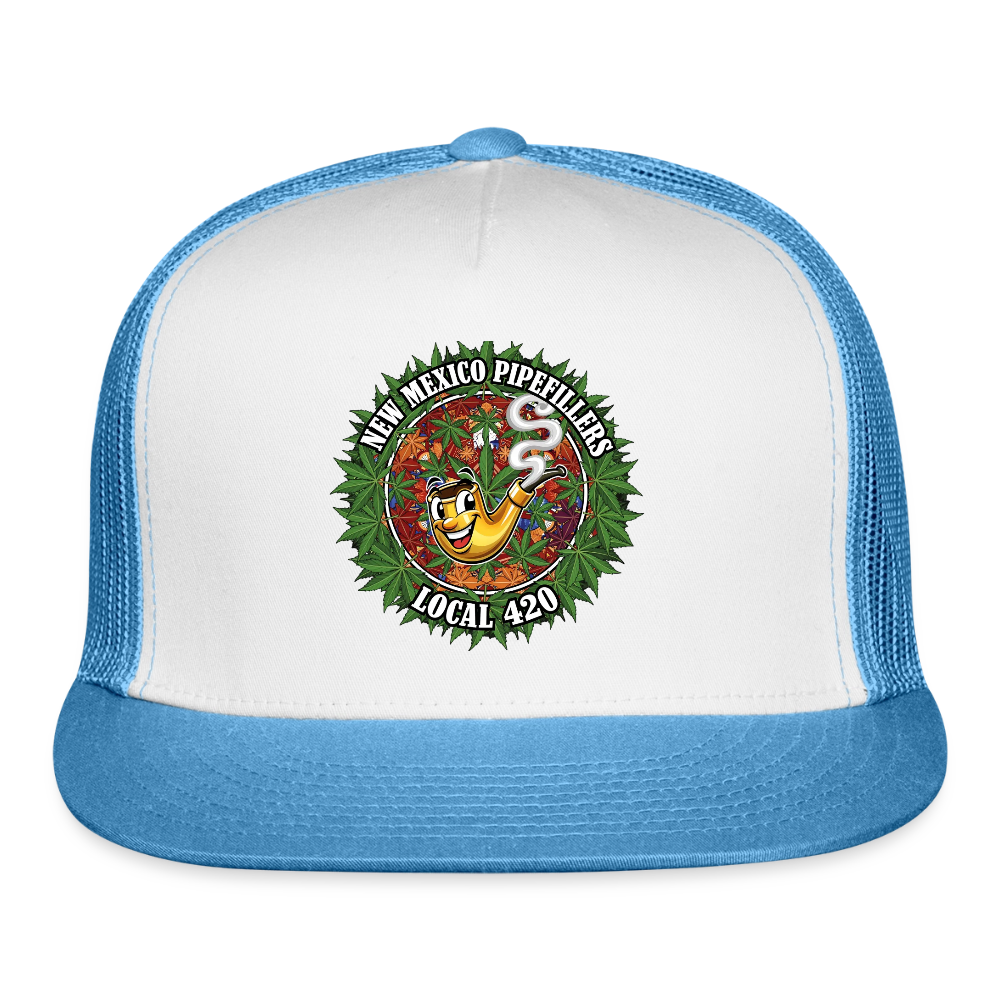 NEW MEXICO PIPEFILLERS LOCAL 420 Trucker Hat - white/blue