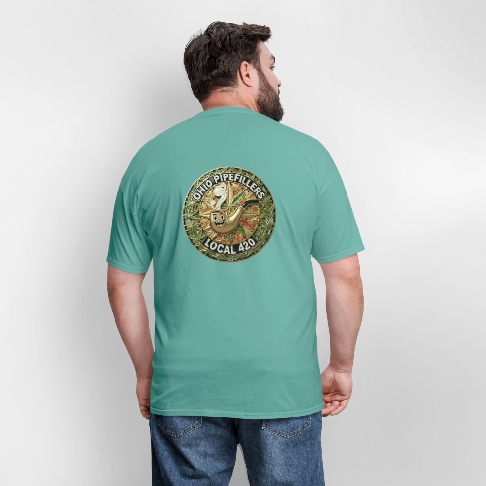 OHIO PIPEFILLERS LOCAL 420  F/B DESIGNS Men's T-Shirt - aquatic