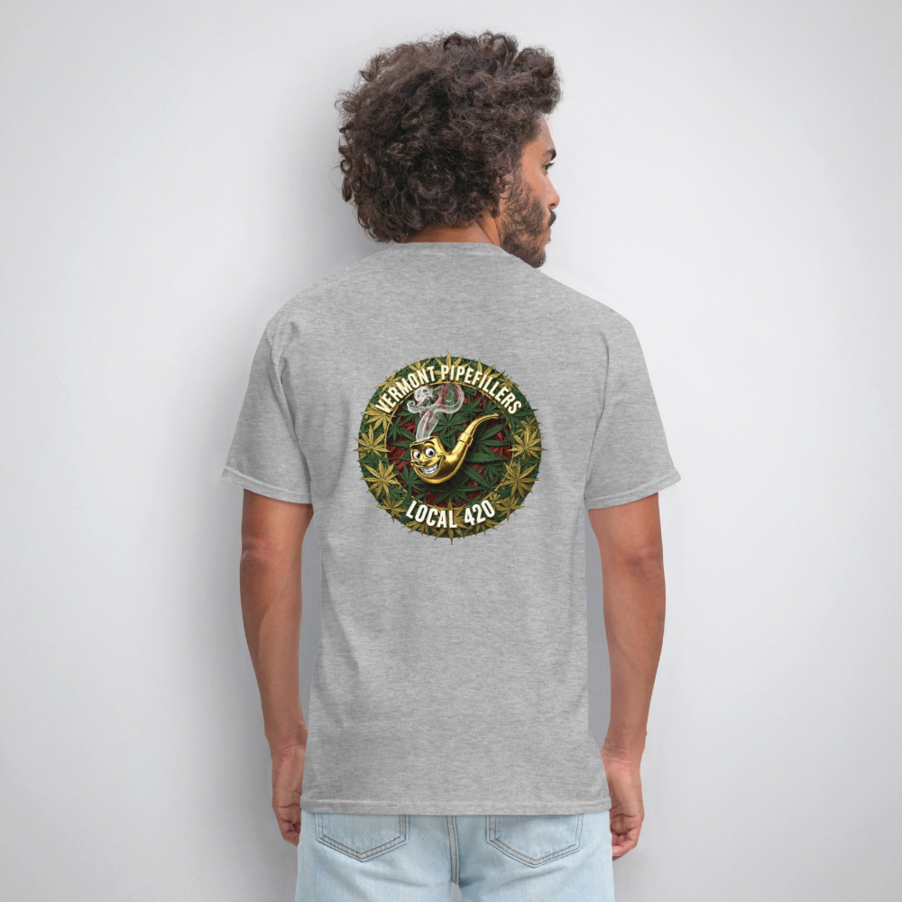 VERMONT PIPEFILLERS LOCAL 420  F/B DESIGN Men's T-Shirt - heather gray
