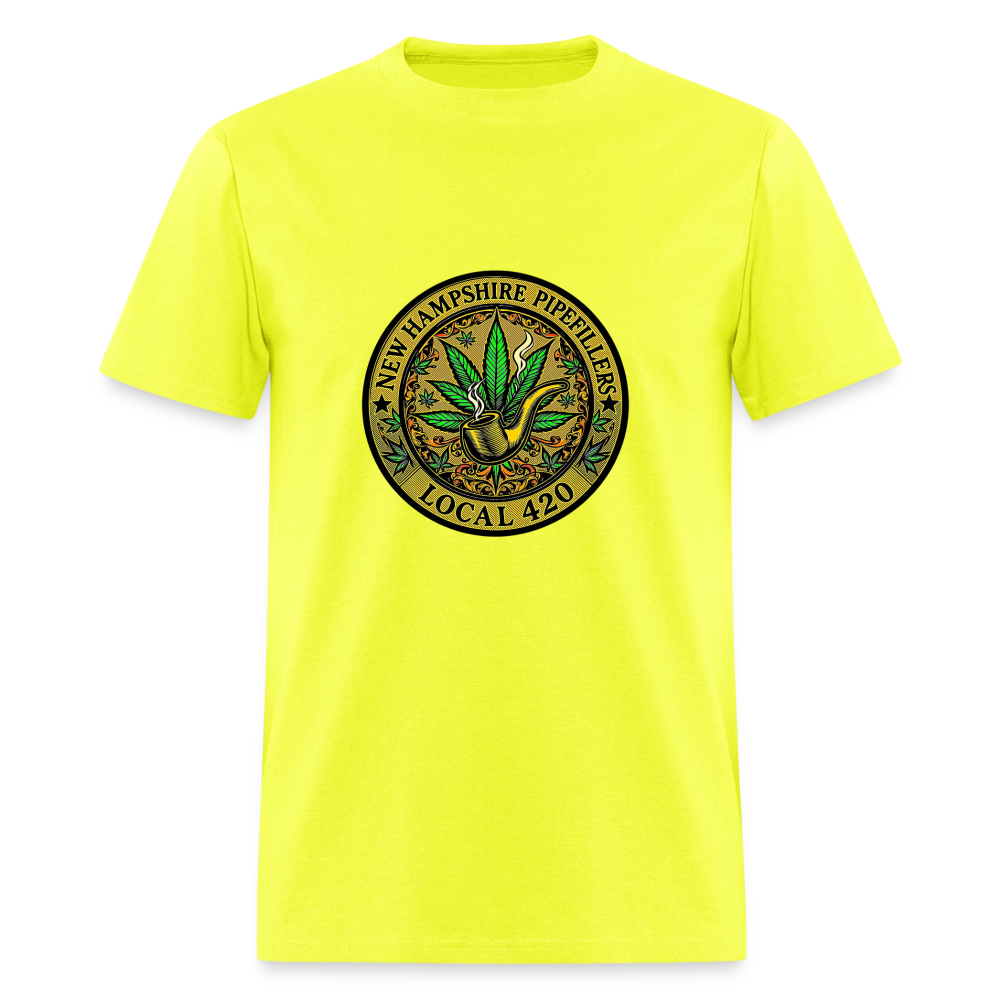 NEW HAMSHIRE PIPEFILLERS LOCAL 420 Men's T-Shirt - safety green
