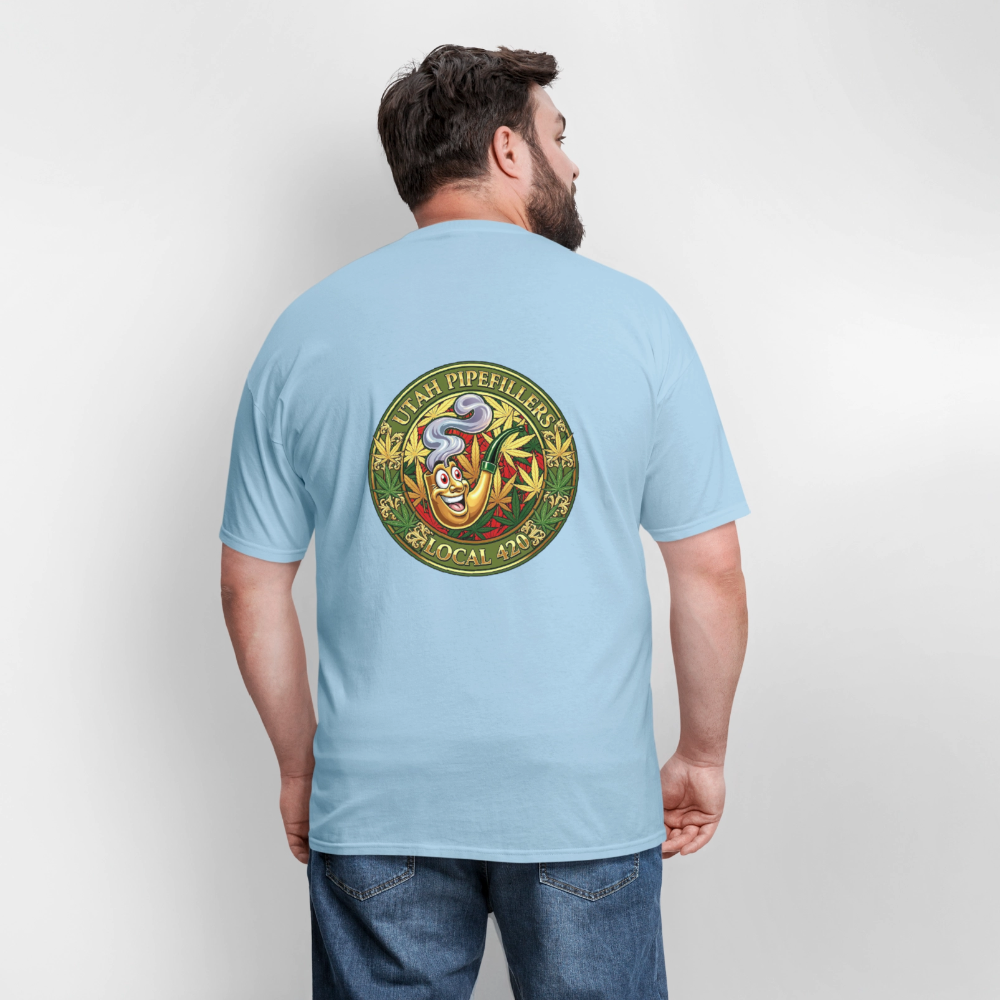 UTAH PIPEFILLERS LOCAL 420 F/B DESIGN Men's T-Shirt - powder blue