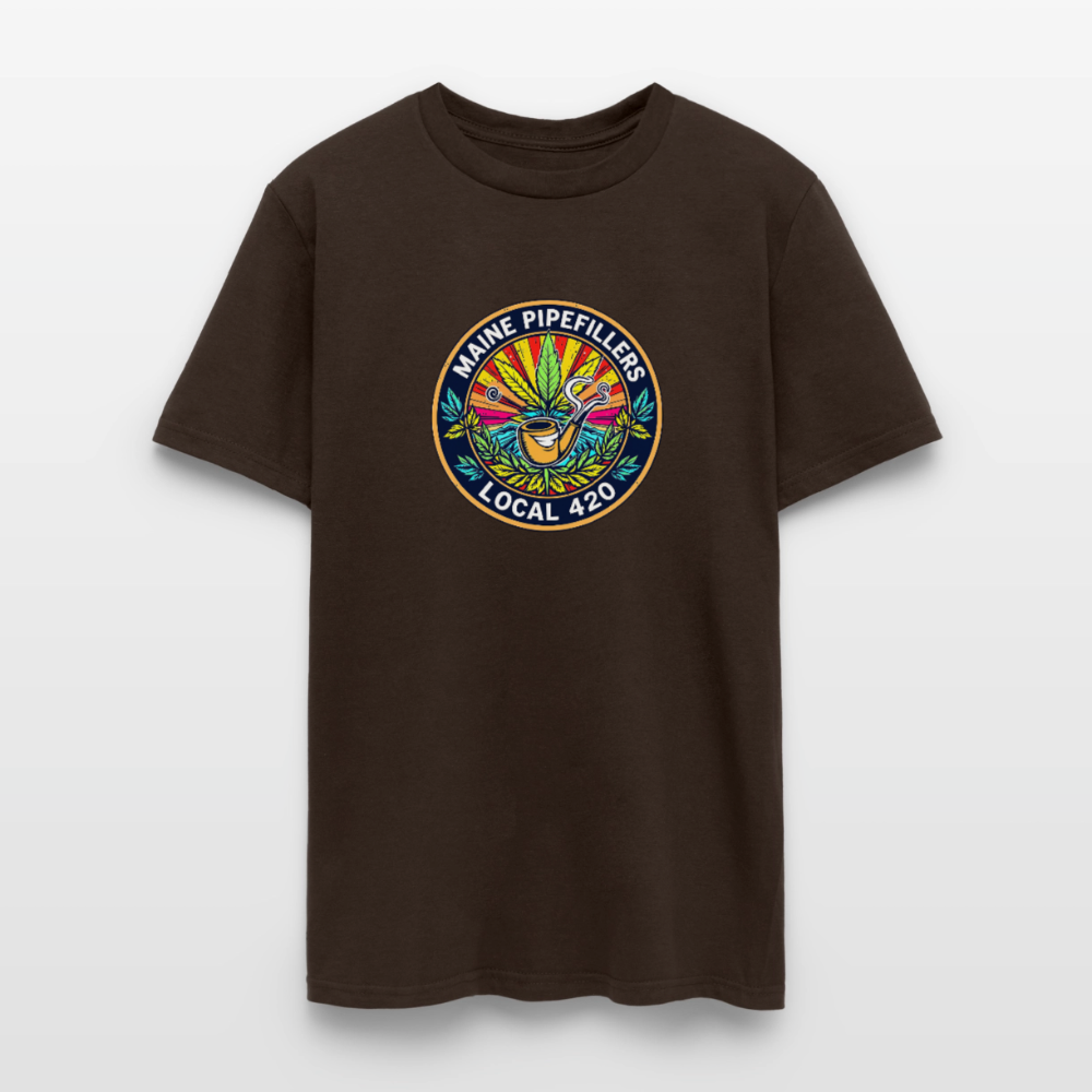 MAINE PIPEFILLERS LOCAL 420 2 EMBLEM Men's T-Shirt - brown