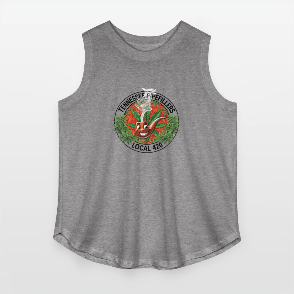 TENNESSEE PIPEFILLERS LOCAL 420 Women's Curvy Relaxed Tank Top - granite heather 
