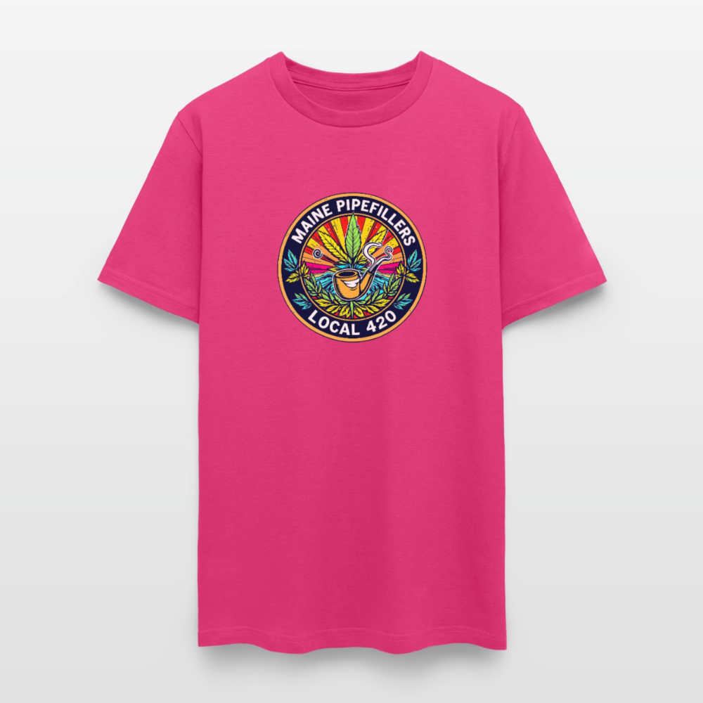MAINE PIPEFILLERS LOCAL 420 2 EMBLEM Men's T-Shirt - fuchsia