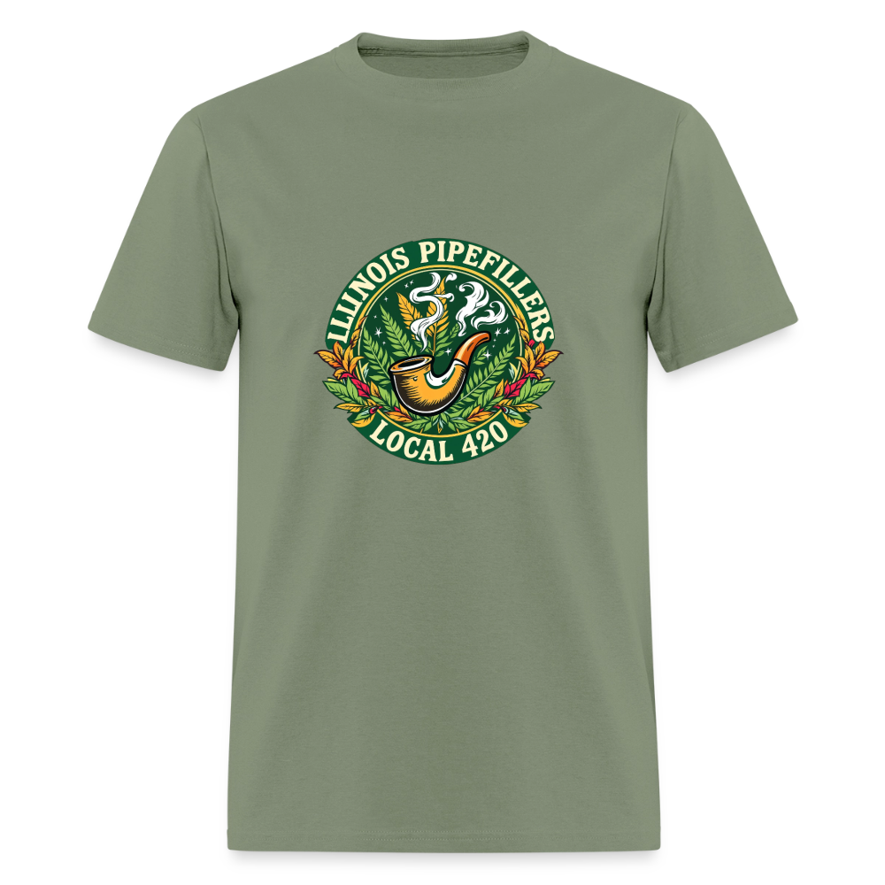 ILLINOIS PIPEFILLERS LOCAL 420 F/B DESIGN Men's T-Shirt - military green