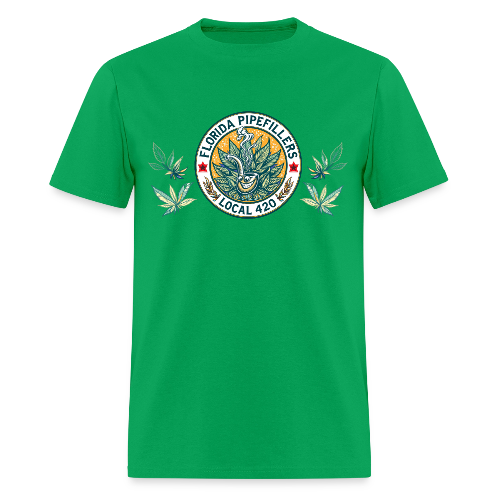 FLORIDA PIPEFILLERS LOCAL 420 Men's T-Shirt - bright green