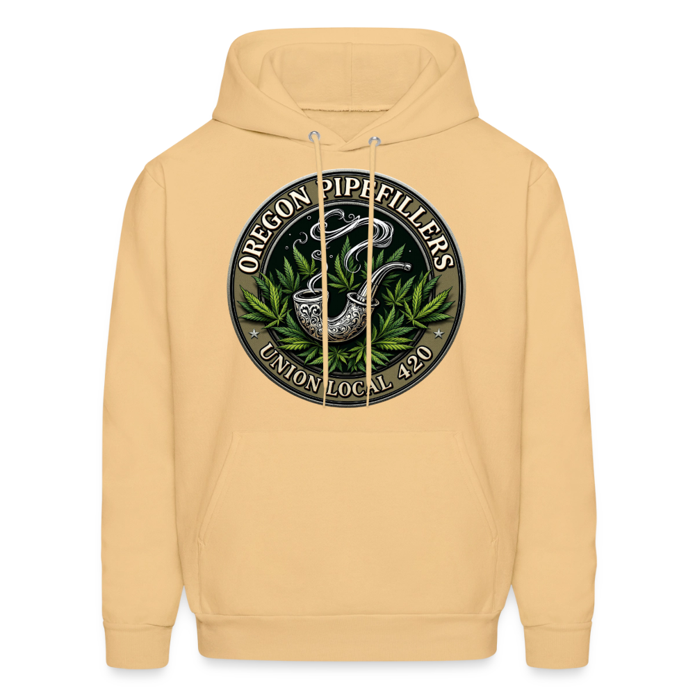 OREGON PIPEFILLERS LOCAL 420 2 EMBLEM Men's Hoodie - light gold 