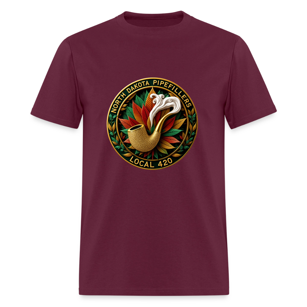 NORTH DAKOTA PIPEFILLERS LOCAL 420 Men's Tee shirt - burgundy