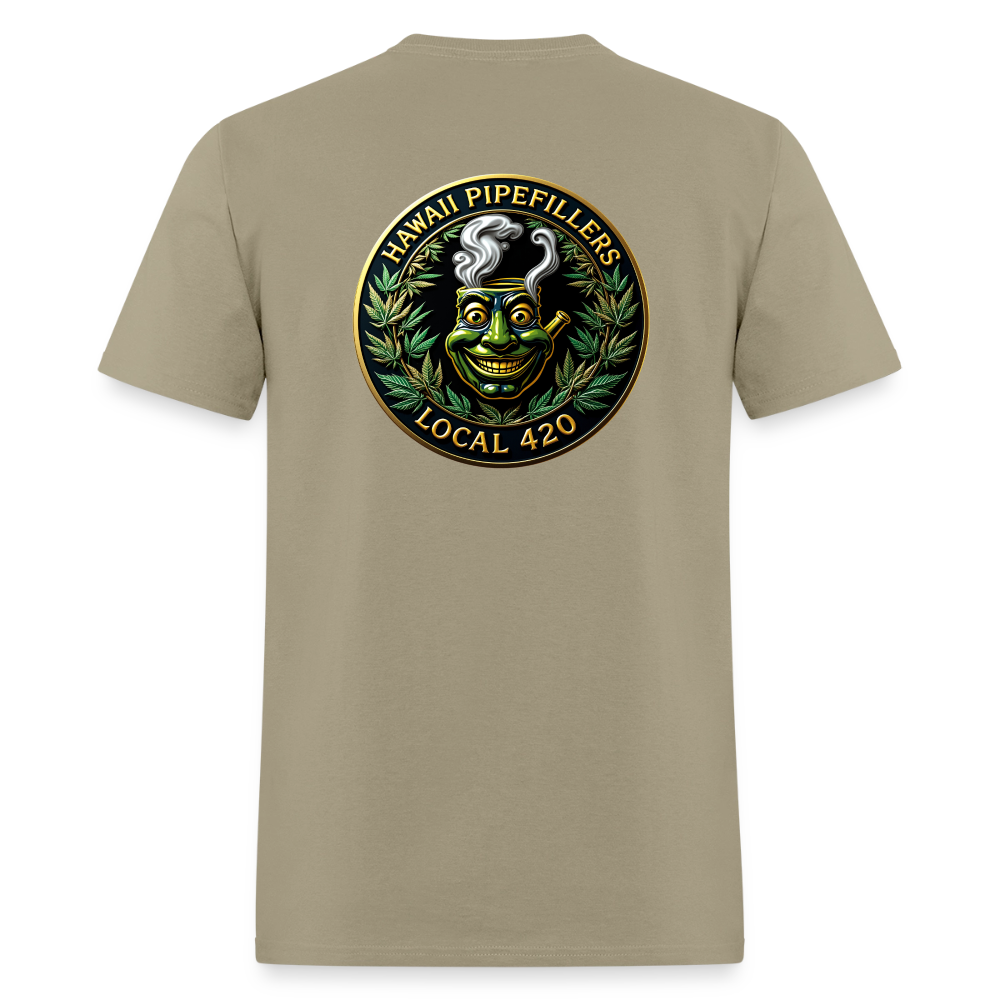 HAWAII PIPEFILLERS LOCAL 420 F/B DESIGN  Men's T-Shirt - khaki