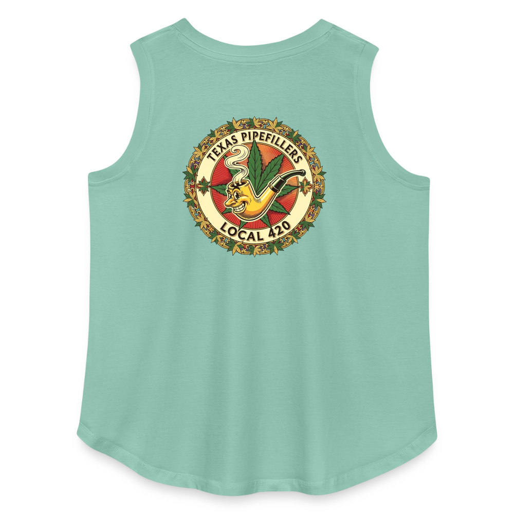 TEXAS PIPEFILLERS LOCAL 420 F/B DESIGN Women's Curvy Relaxed Tank Top - saltwater