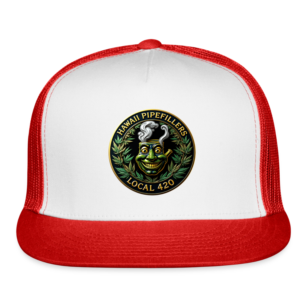 HAWAII PIPEFILLERS LOCAL 420 Trucker Hat - white/red