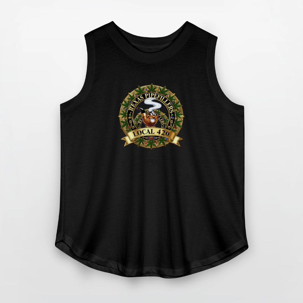 TEXAS PIPEFILLERS LOCAL 420 F/B DESIGN Women's Curvy Relaxed Tank Top - black