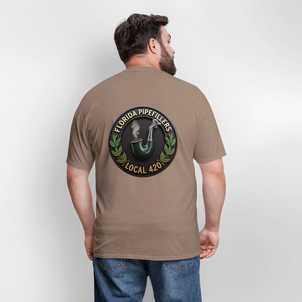 FLORIDA PIPEFILLERS LOCAL 420 F/B DESIGN Men's T-Shirt - safari