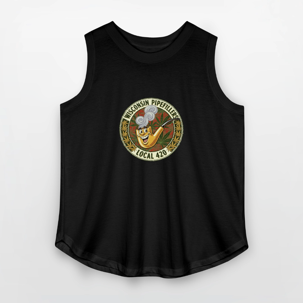 WISCONSIN PIPEFILLERS LOCL 420 Women's Curvy Relaxed Tank Top - black