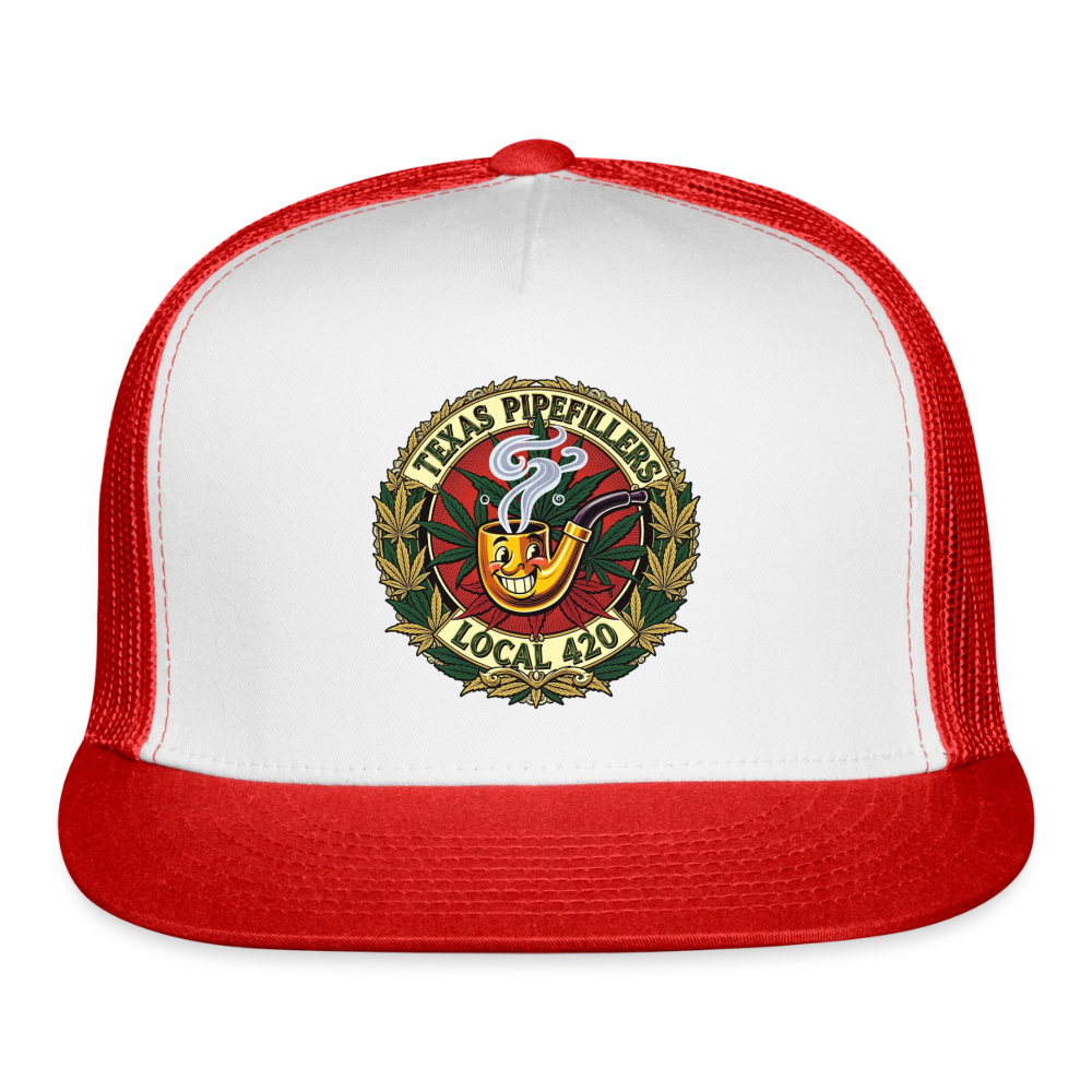 TEXAS PIPEFILLERS LOCAL 420 Trucker Hat - white/red