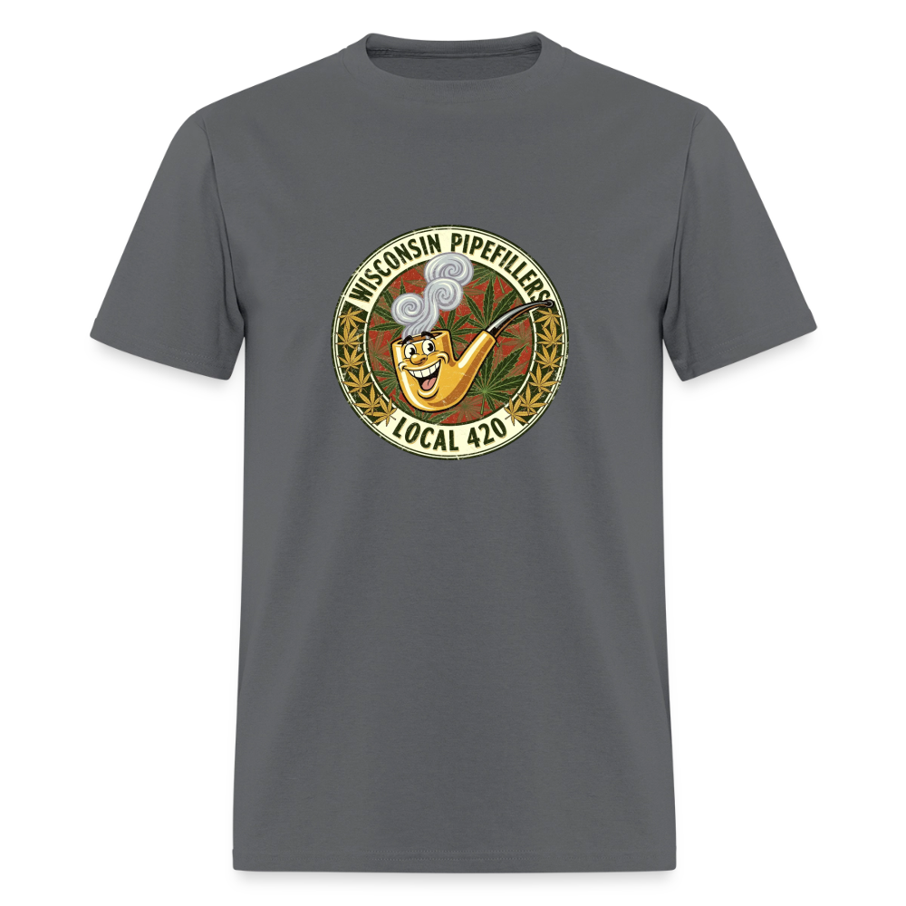WISCONSIN PIPEFILLERS LOCL 420 Men's T-Shirt - charcoal