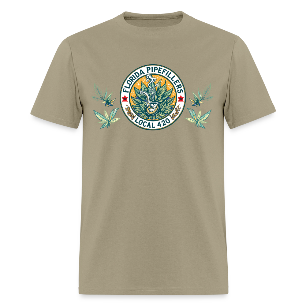 FLORIDA PIPEFILLERS LOCAL 420 F/B DESIGN Men's T-Shirt - khaki