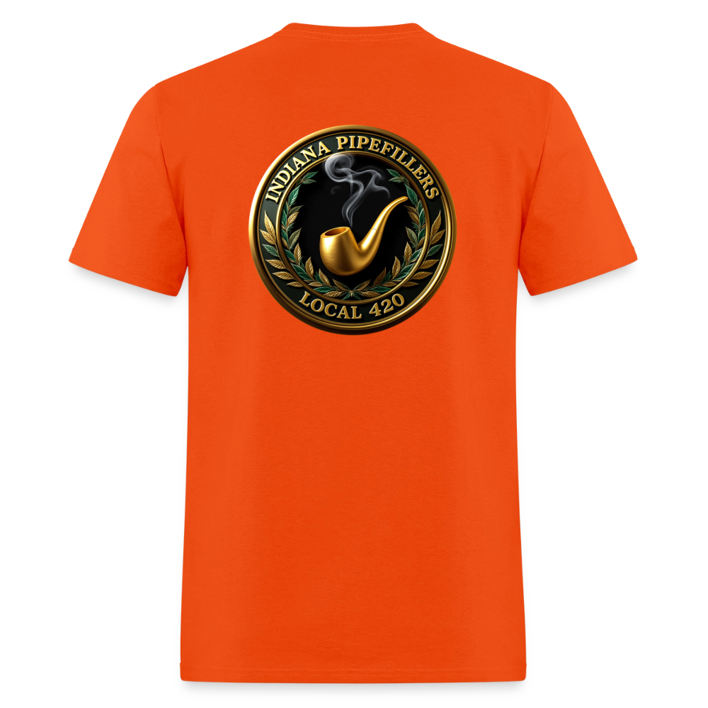 INDIANA PIPEFILLERS LOCAL 420 F/B DESIGN Men's T-Shirt - orange