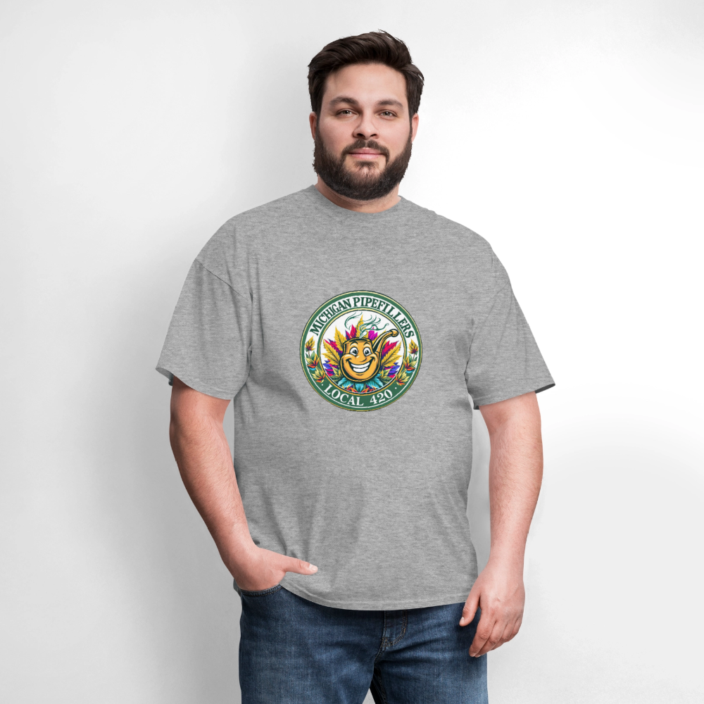 MICHIGAN PIPEFILLERS LOCAL 420 Men's T-Shirt - heather gray