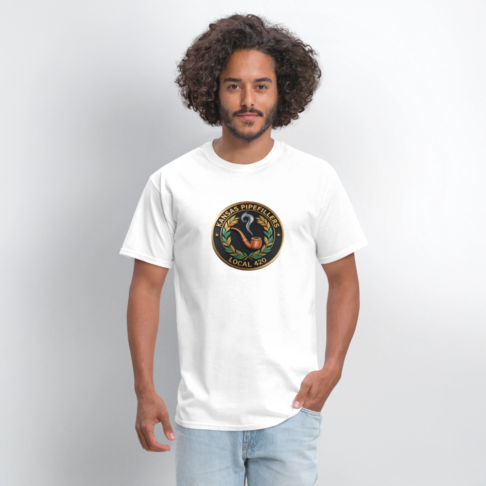 KANSAS PIPEFILLERS LOCAL 420 Men's T-Shirt - white