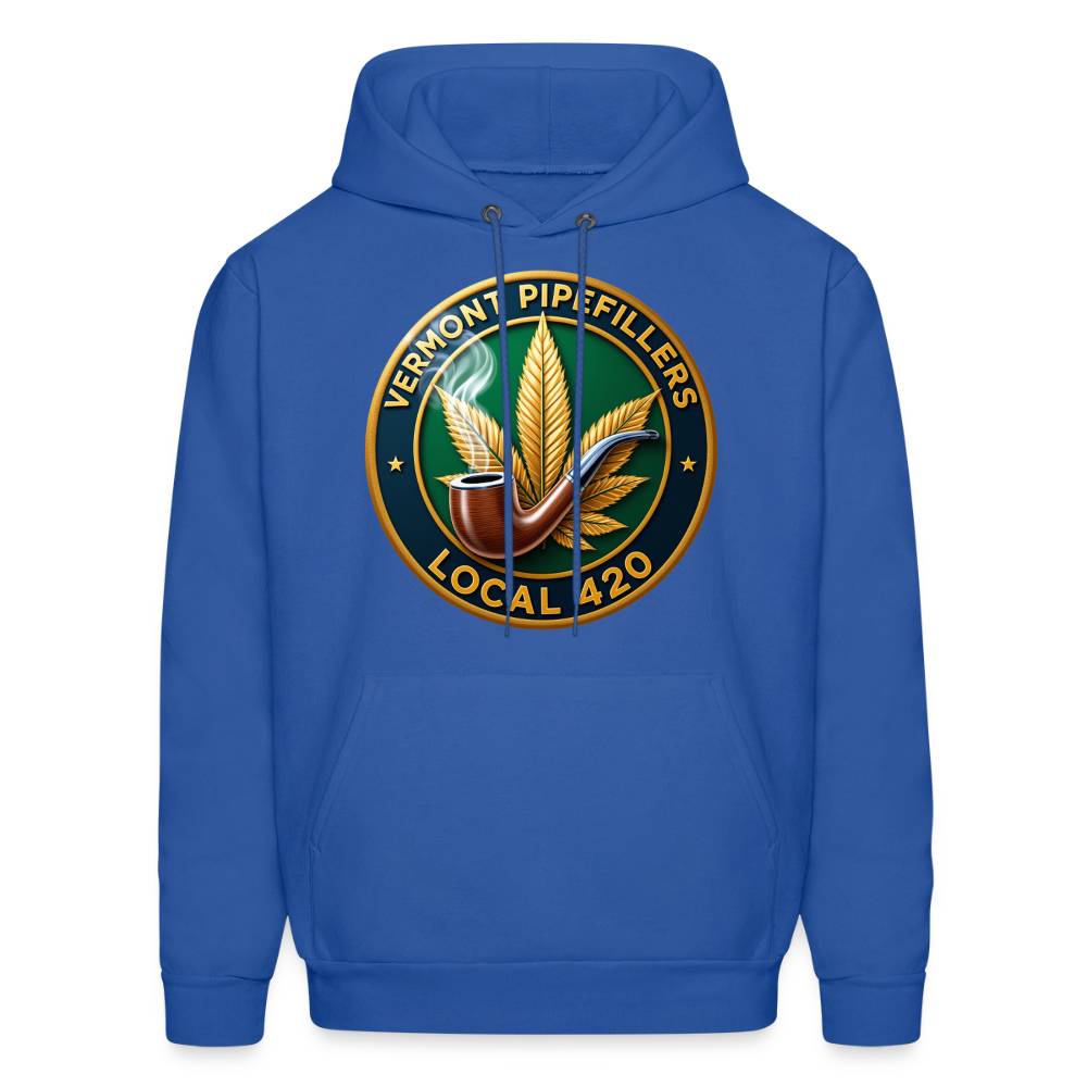 VERMONT PIPEFILLERS LOCAL 420 2 EMBLEM Men's Hoodie - royal blue