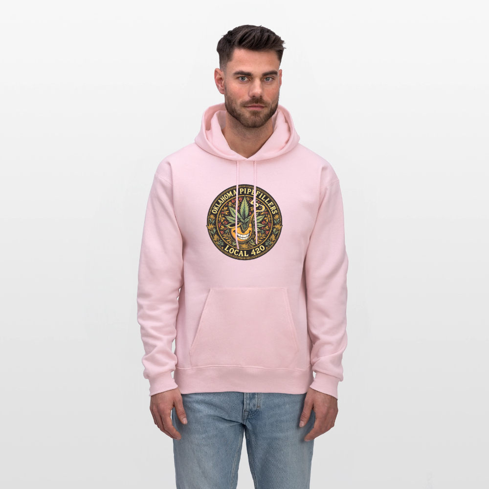 OKLAHOMA PIPEFILLERS LOCAL 420  Men's Hoodie - pale pink