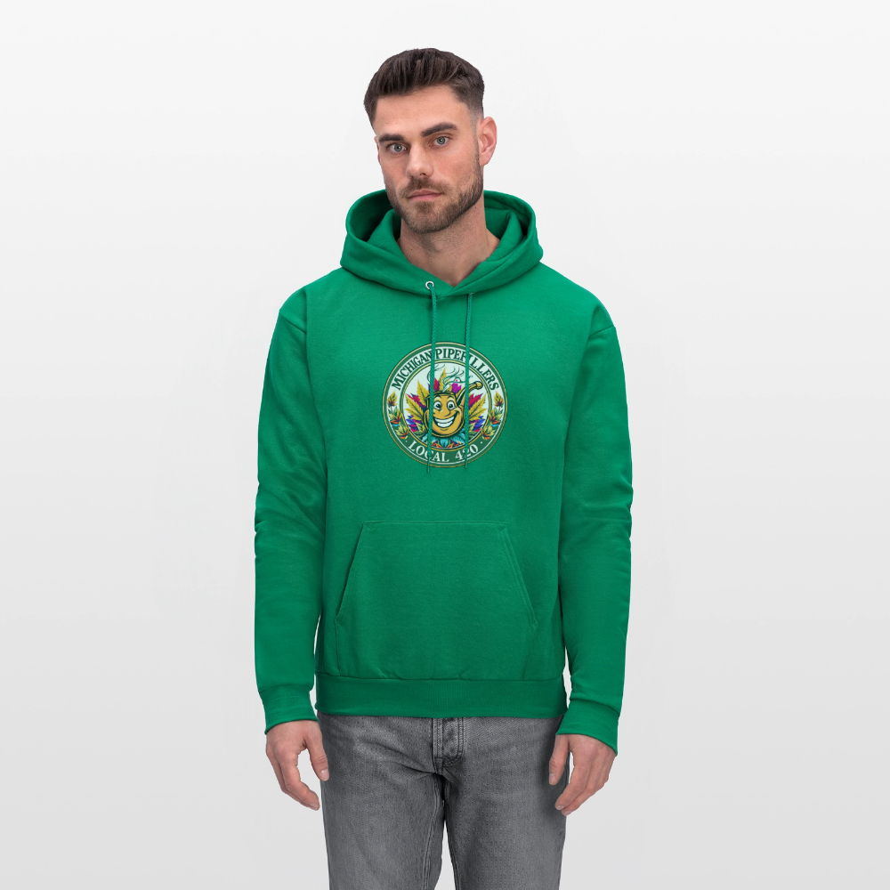 MICHIGAN PIPEFILLERS LOCAL 420 Men's Hoodie - kelly green