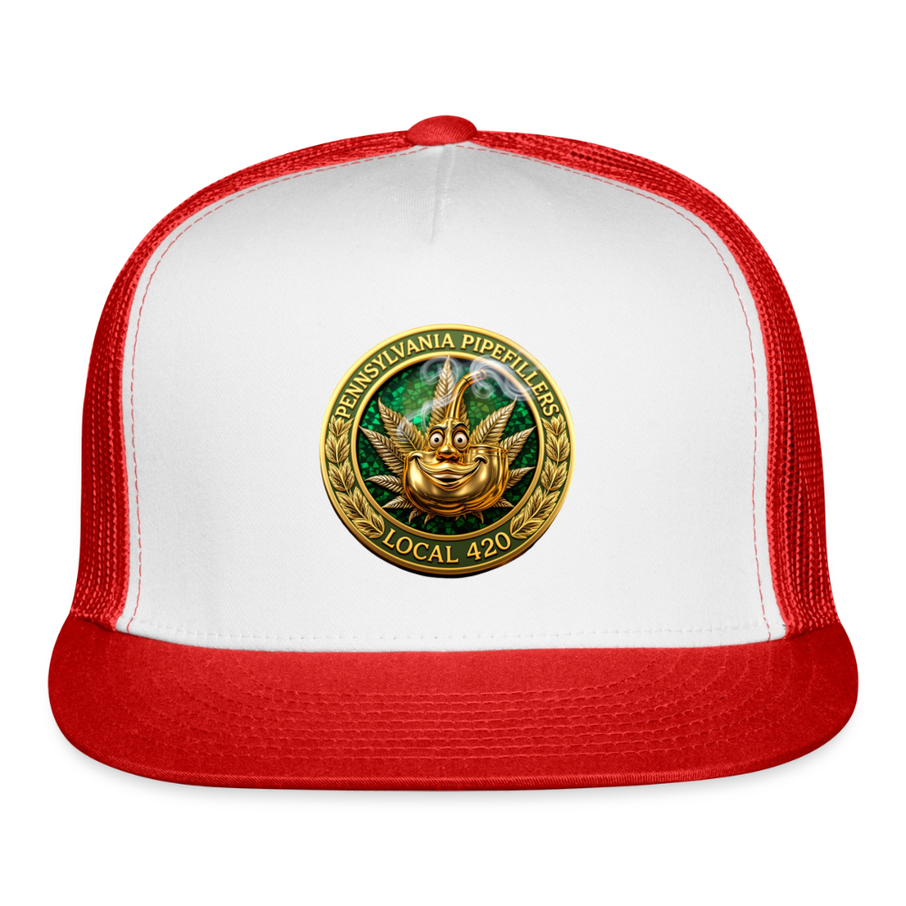 PENNSYLVANIA PIPEFILLERS LOCAL 420 Trucker Hat - white/red