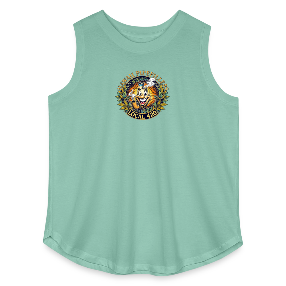 HAWAII PIPEFILLERS LOCAL 420  Women's Curvy Relaxed Tank Top - saltwater