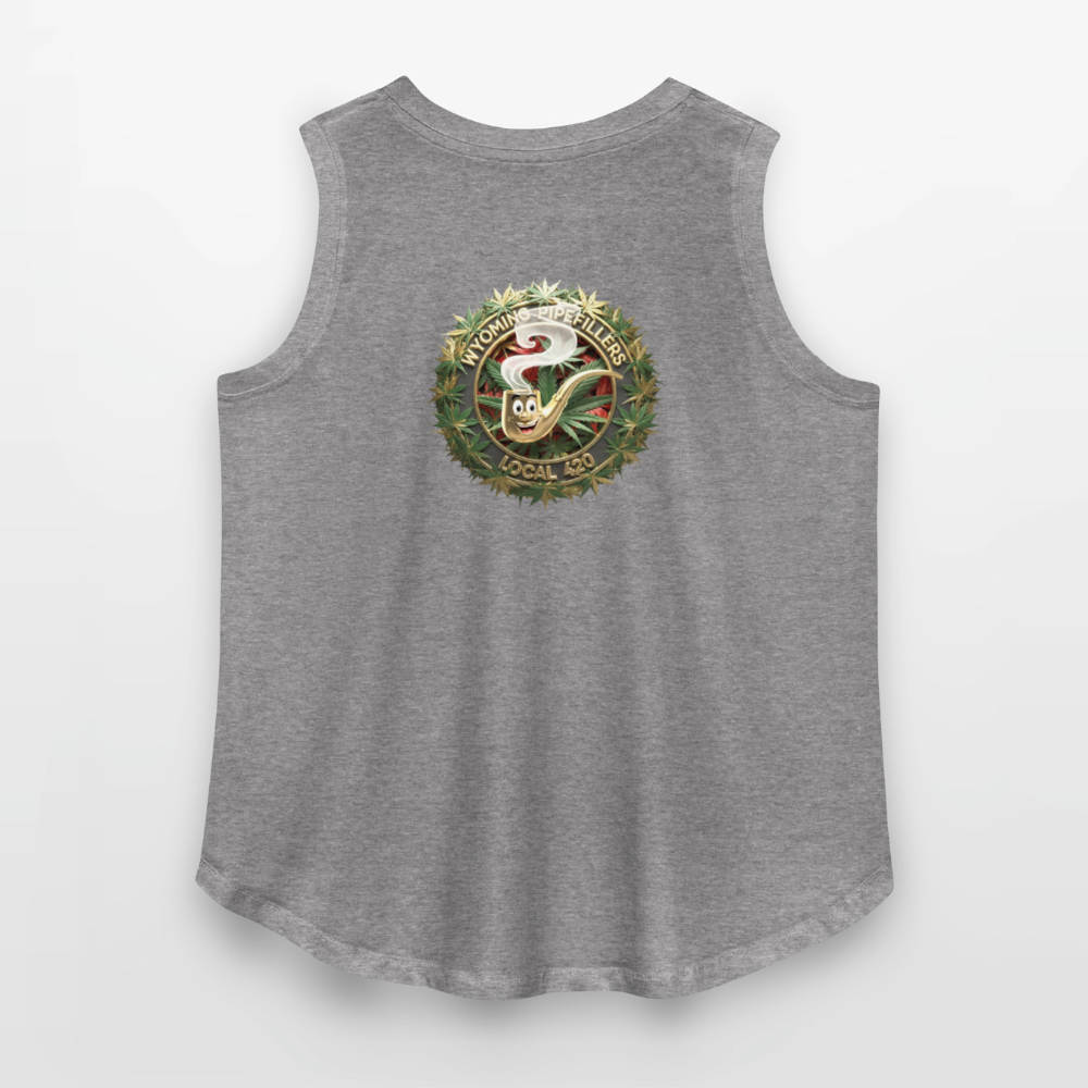 WYOMING PIPEFILLERS LOCAL 420 F/B DESIGN Women's Curvy Relaxed Tank Top - granite heather 
