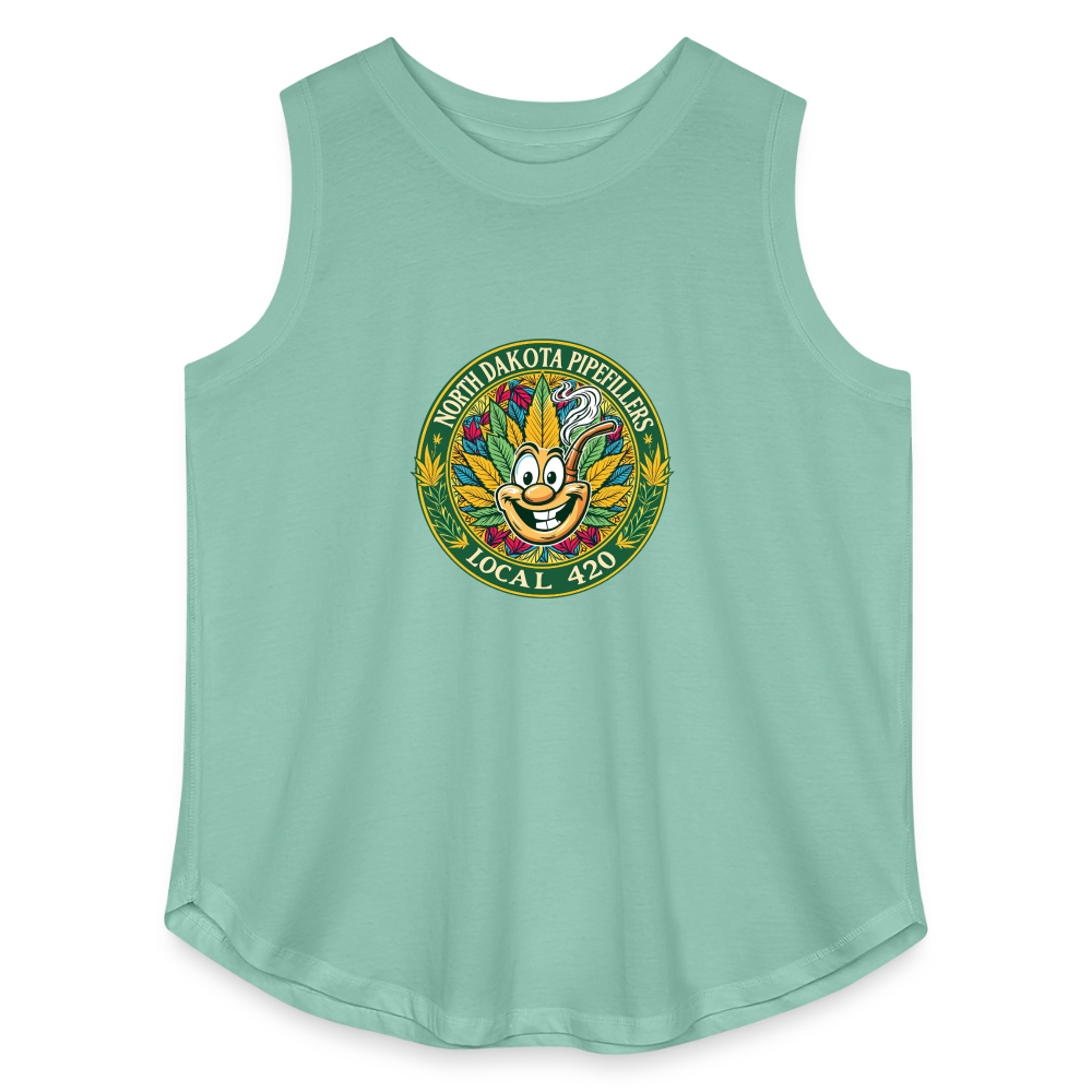 NORTH DAKOTA PIPEFILLERS LOCAL 420 F/B 2 DESIGNS Women's Curvy Relaxed Tank Top - saltwater
