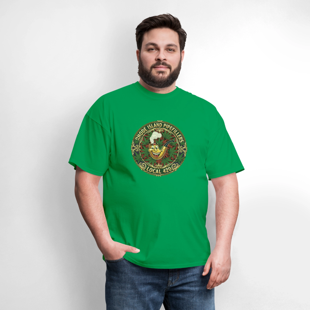 TEXAS PIPEFILLERS LOCAL 420 Men's T-Shirt - bright green