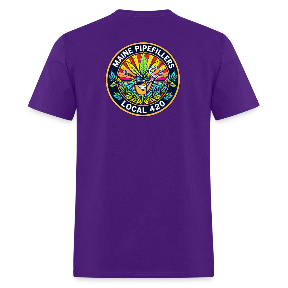 MAINE PIPEFILLERS LOCAL 420 2 EMBLEM Men's T-Shirt - purple