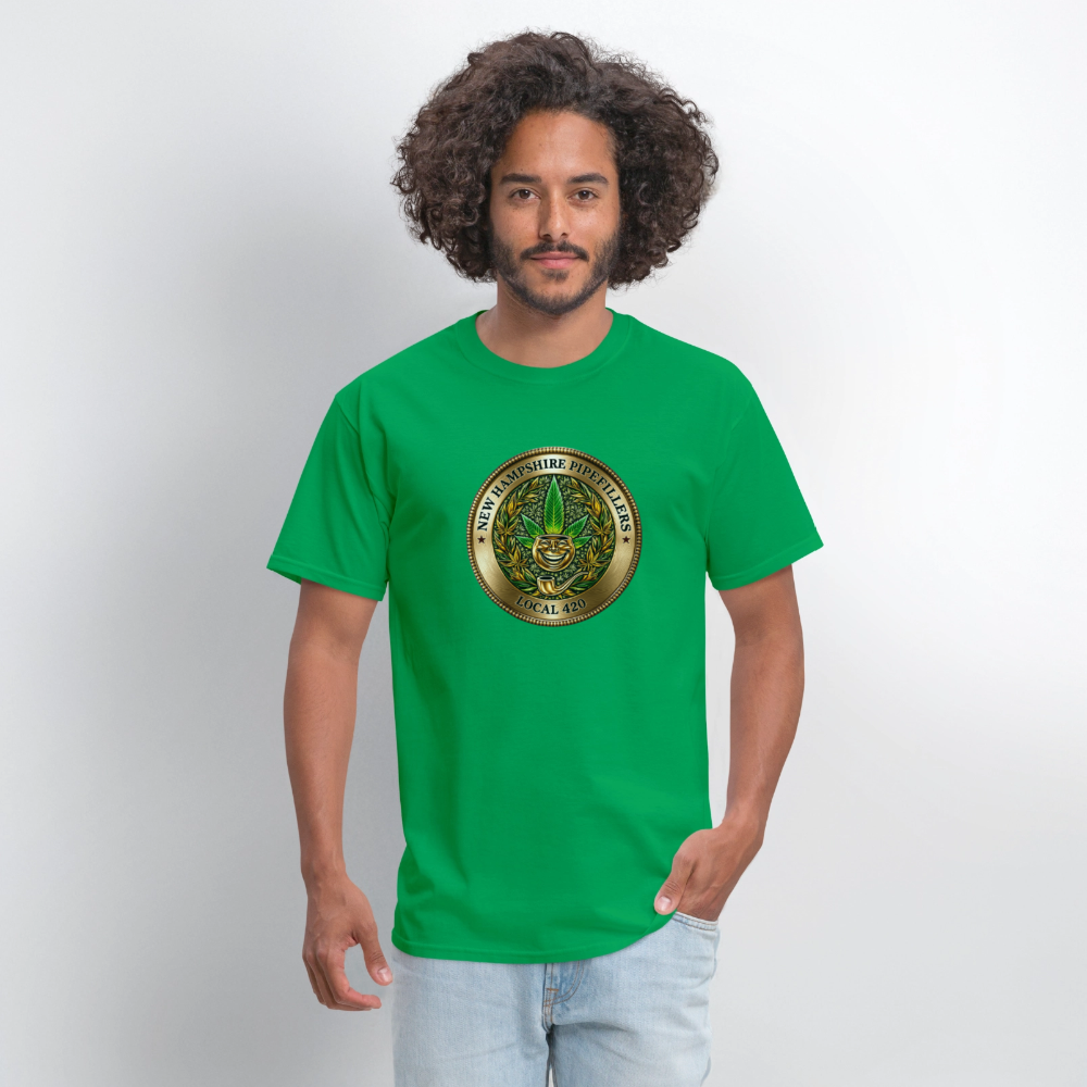NEW HAMPSHIRE PIPEFILLERS UNION LOCAL 420 Men's T-Shirt - bright green