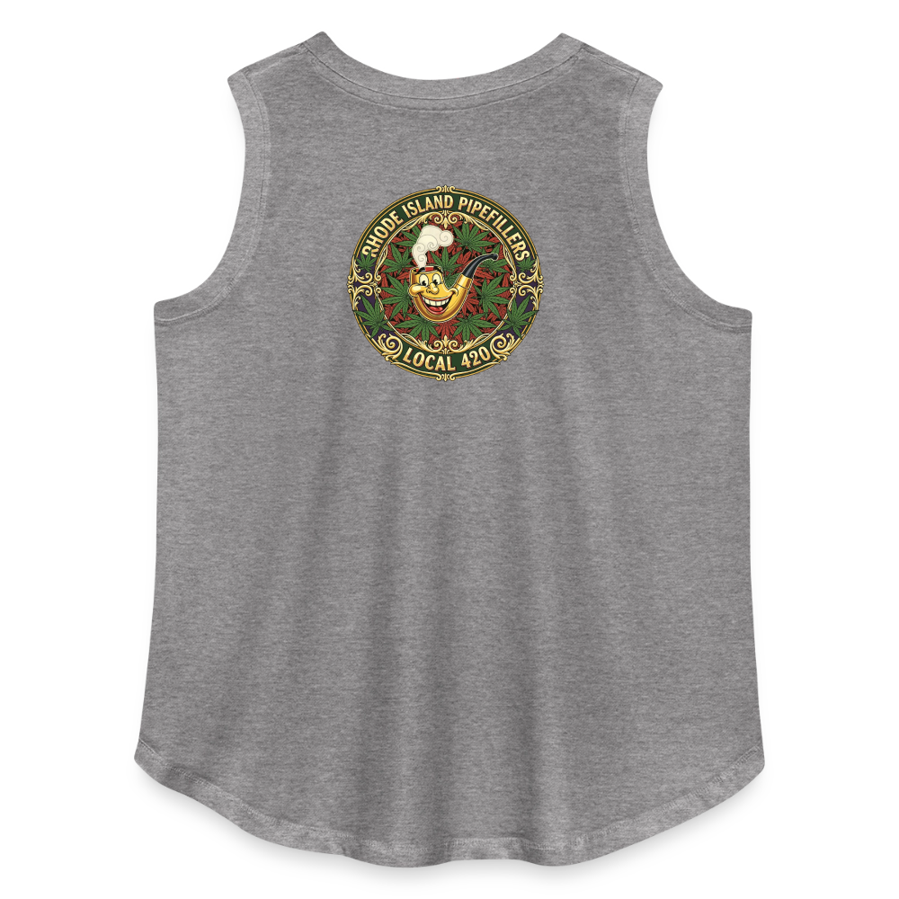 TEXAS PIPEFILLERS LOCAL 420 F/B DESIGN Women's Curvy Relaxed Tank Top - granite heather 