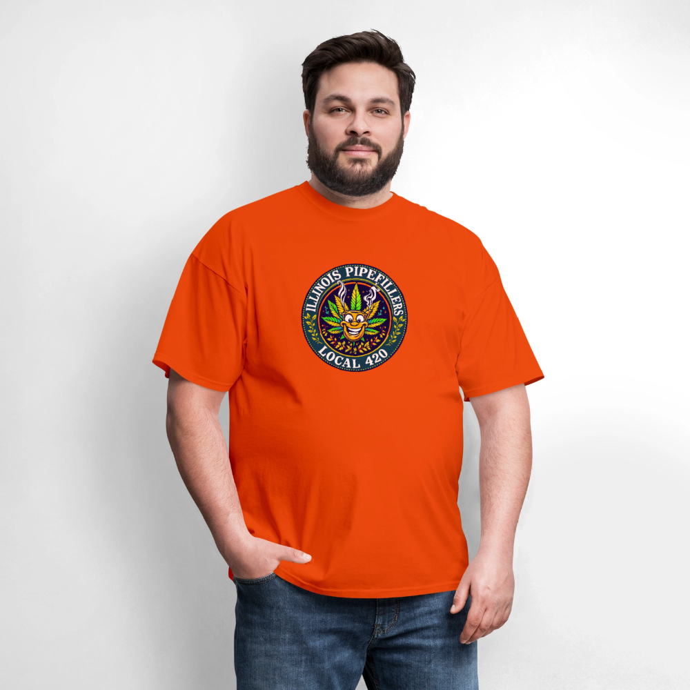 ILLINOIS PIPEFILLERS LOCAL 420 F/B DESIGN Men's T-Shirt - orange