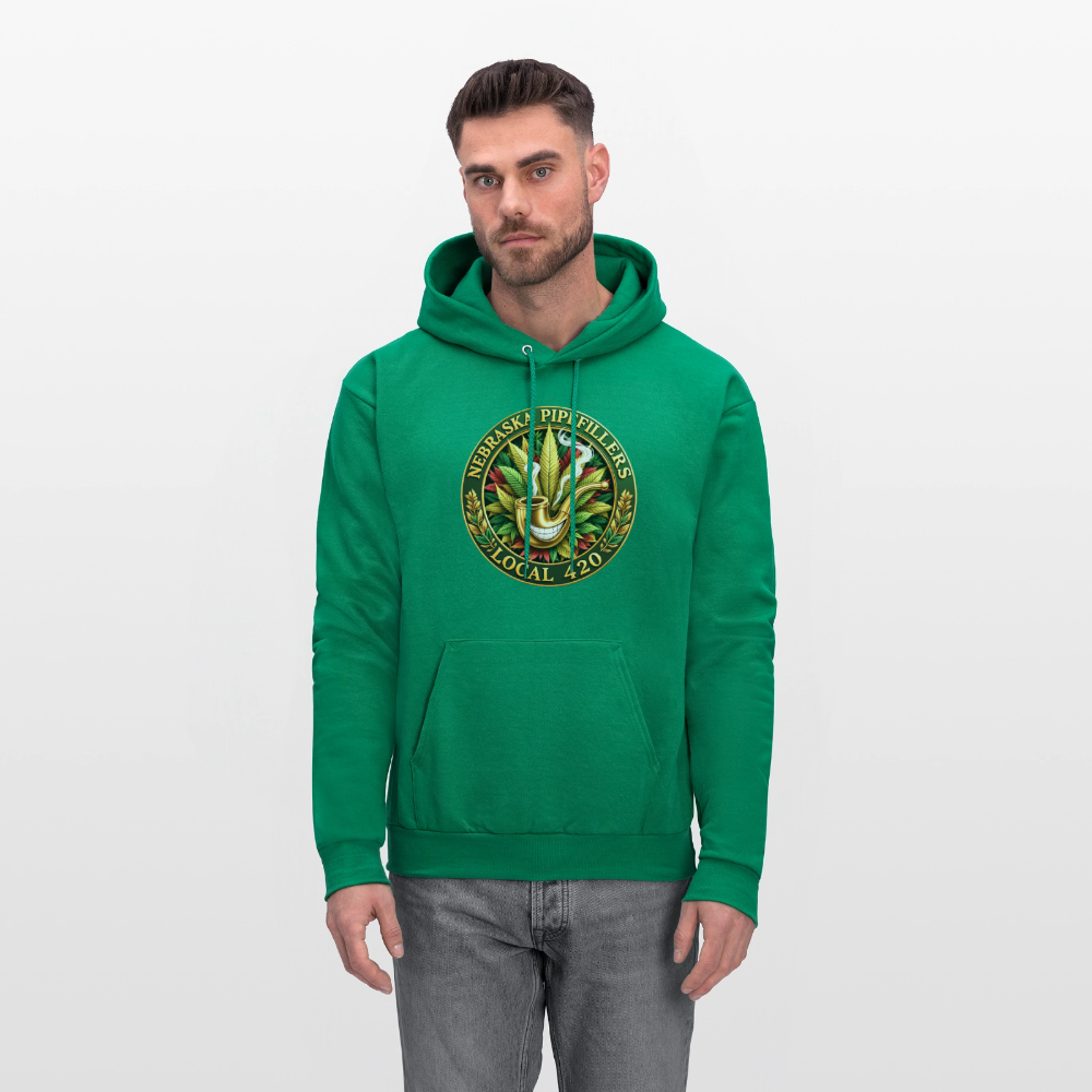 NEBRASKA PIPEFILLERS LOCAL 420 F/B DESIGNS Men's Hoodie - kelly green