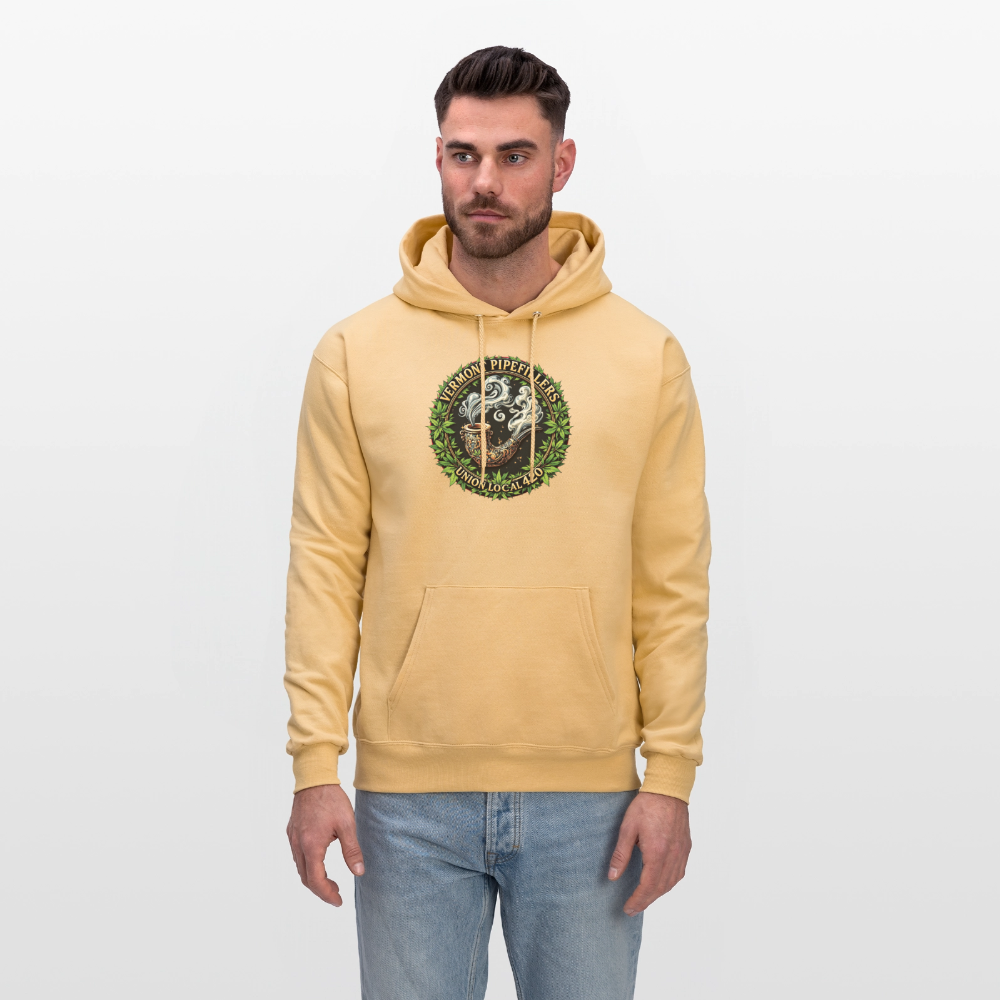 VERMONT PIPEFILLERS LOCAL 420 2 EMBLEM Men's Hoodie - light gold 