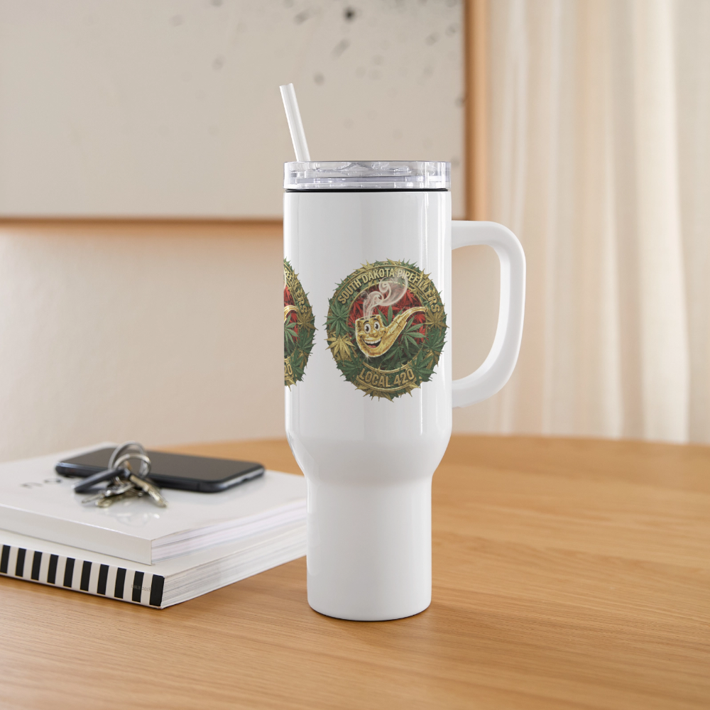 SOUTH DAKOTA PIPEFILLERS LOCAL 420 40oz Stainless Steel Travel Tumbler - white