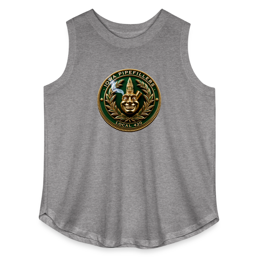 IOWA PIPEFILLERS LOCAL 420 Women's Curvy Relaxed Tank Top - granite heather 