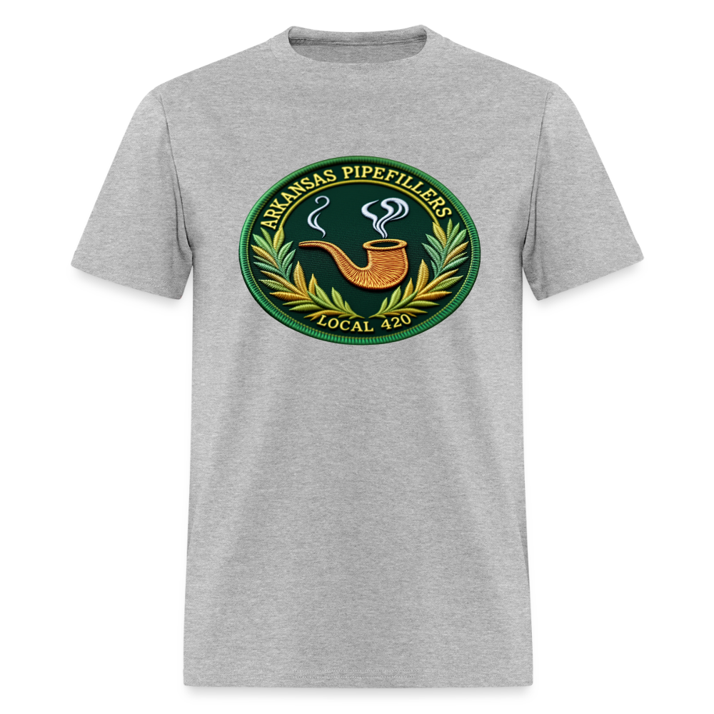 ARKANSAS PIPEFILLERS LOCAL 420 F/B EMBLEMS  Men's T-Shirt - heather gray