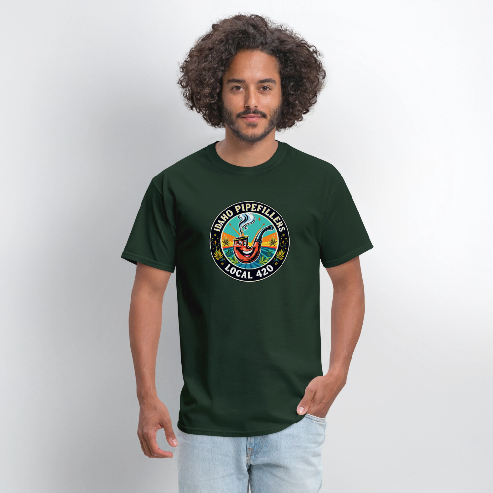 IDAHO PIPEFILLERS LOCAL 420 F/B DESIGN Men's T-Shirt - forest green